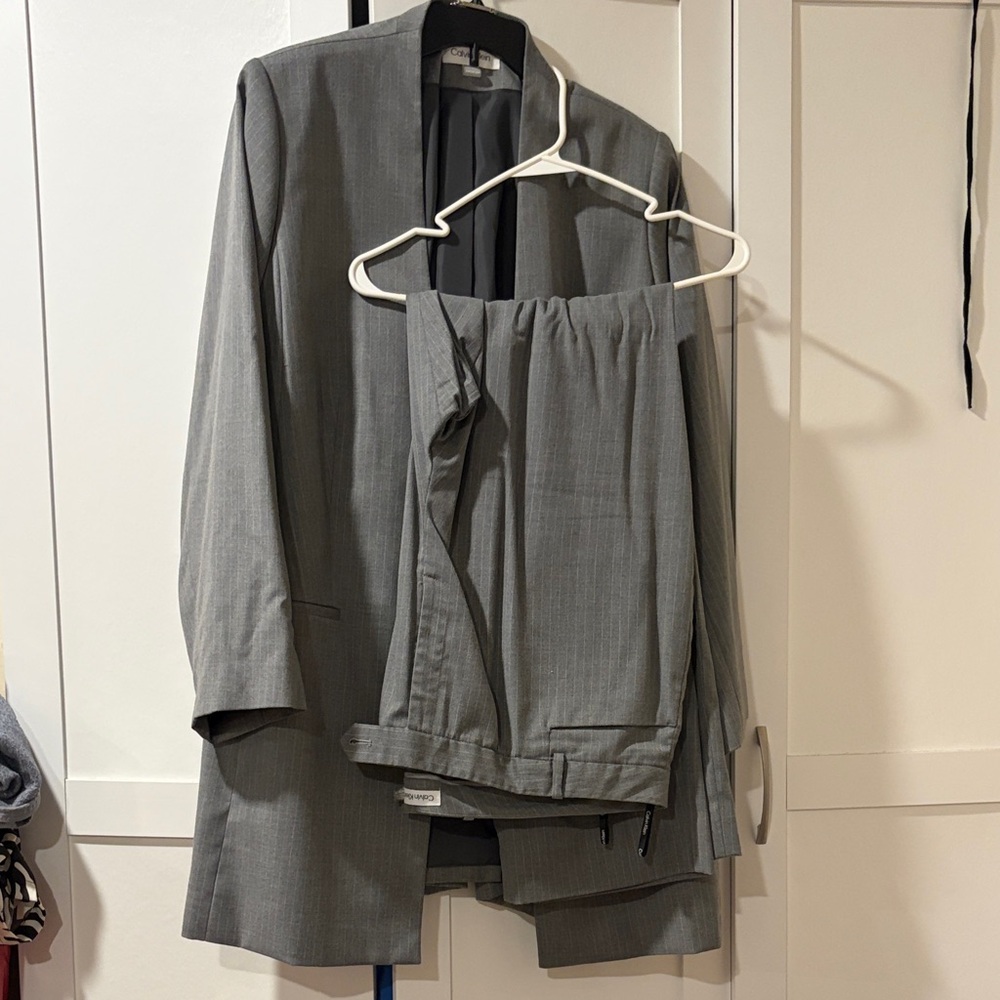 Calvin Klein Collection Gray Jacket & Pants Set